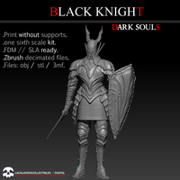 Small Black Knight Dark Souls one sixth scale kit 3D Printing 468568