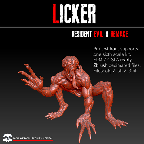 Licker RE 2 Remake one sixth scale 3D Print 468588