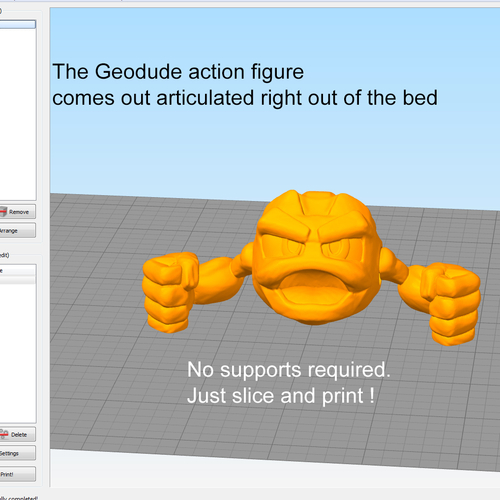 Pokemon Geodude articulated print-in-place 3D Print 468751