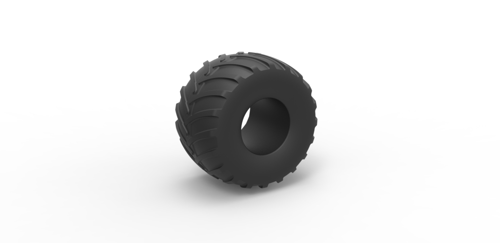 Diecast monster truck tire Scale 1 to 25 3D Print 468825