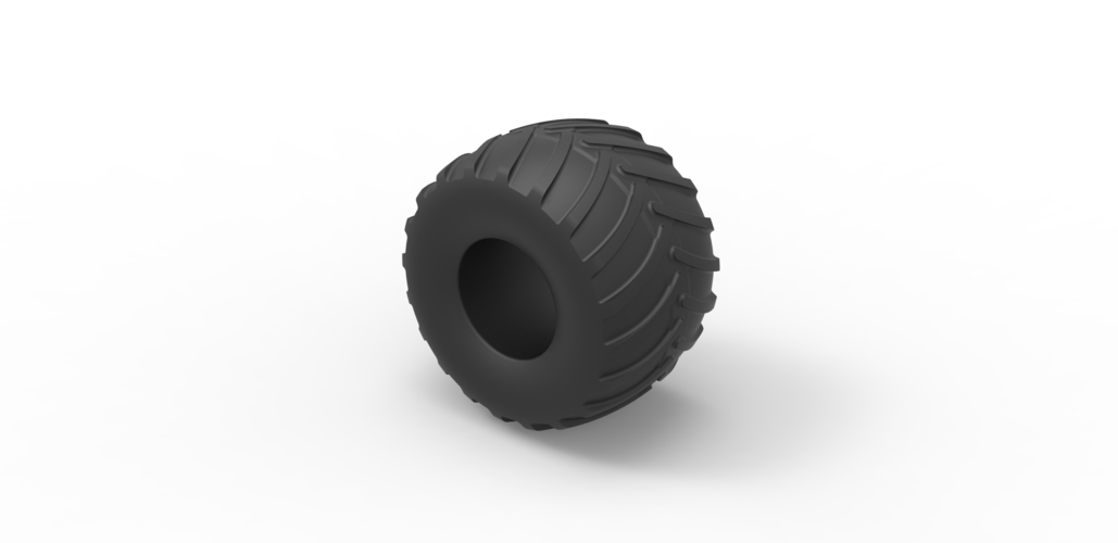 Diecast monster truck tire Scale 1 to 25 3D Print 468831