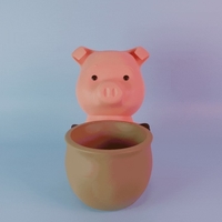 Small Pig planter 3D Printing 468883
