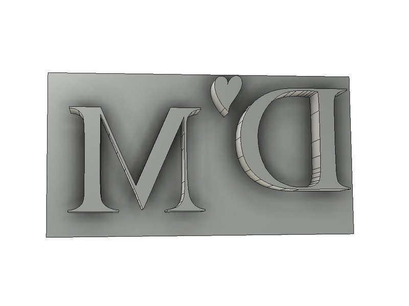 cupcake stamp D loves M (dad loves mom