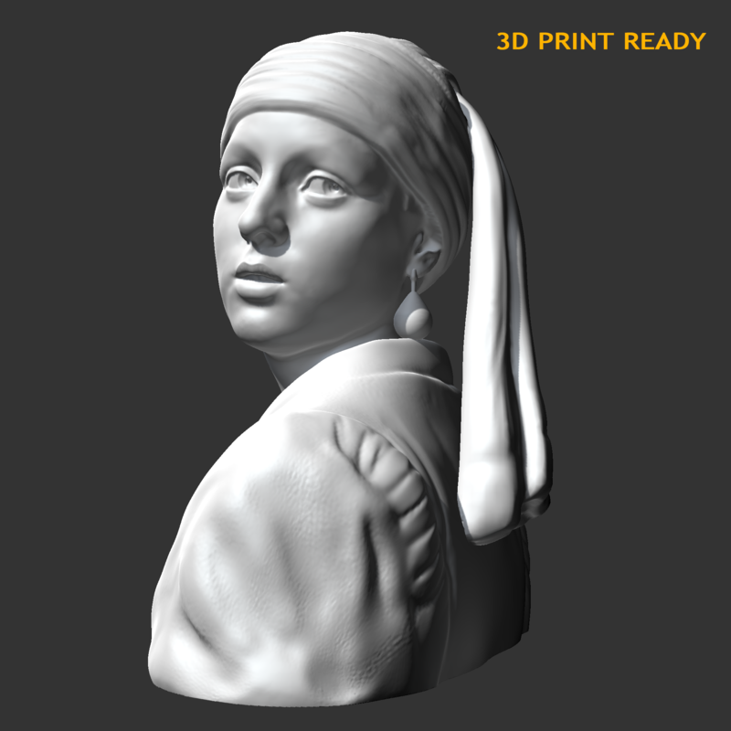 Girl with a Pearl Earring 3D print model