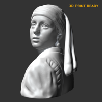 Small Girl with a Pearl Earring 3D print model 3D Printing 469409