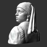 Girl with a Pearl Earring 3D print model - Thumbnail 2
