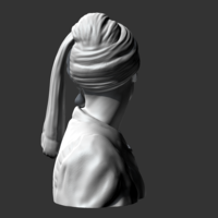 Girl with a Pearl Earring 3D print model - Thumbnail 4