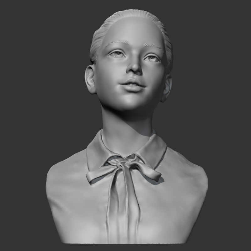 HD girl bust A 3D print mode