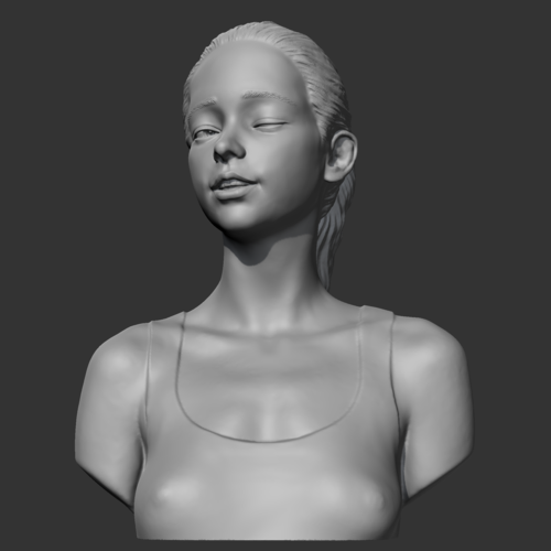 HD girl bust B 3D print model 3D Print 469643