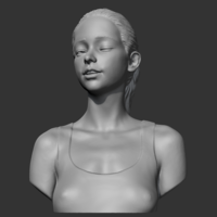 HD girl bust B 3D print model - Thumbnail 1