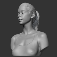 HD girl bust B 3D print model - Thumbnail 2