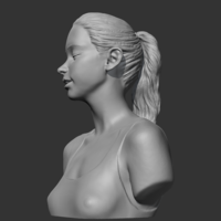 HD girl bust B 3D print model - Thumbnail 3