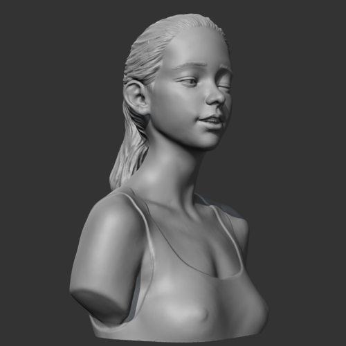 HD girl bust B 3D print model 3D Print 469650