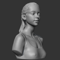 HD girl bust B 3D print model - Thumbnail 8