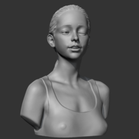 HD girl bust B 3D print model - Thumbnail 9