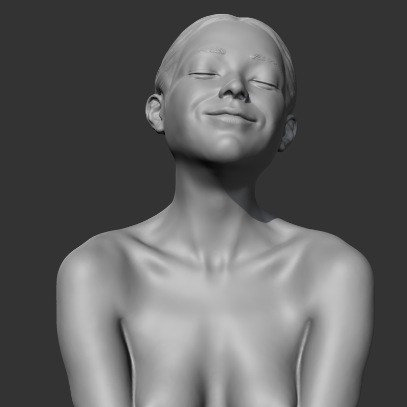 HD girl bust C 3D print model