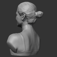 HD girl bust D 3D print model - Thumbnail 2