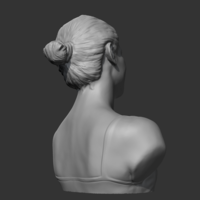 HD girl bust D 3D print model - Thumbnail 4