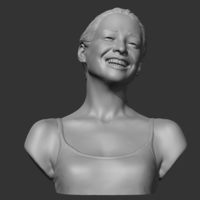 HD girl bust D 3D print model - Thumbnail 7