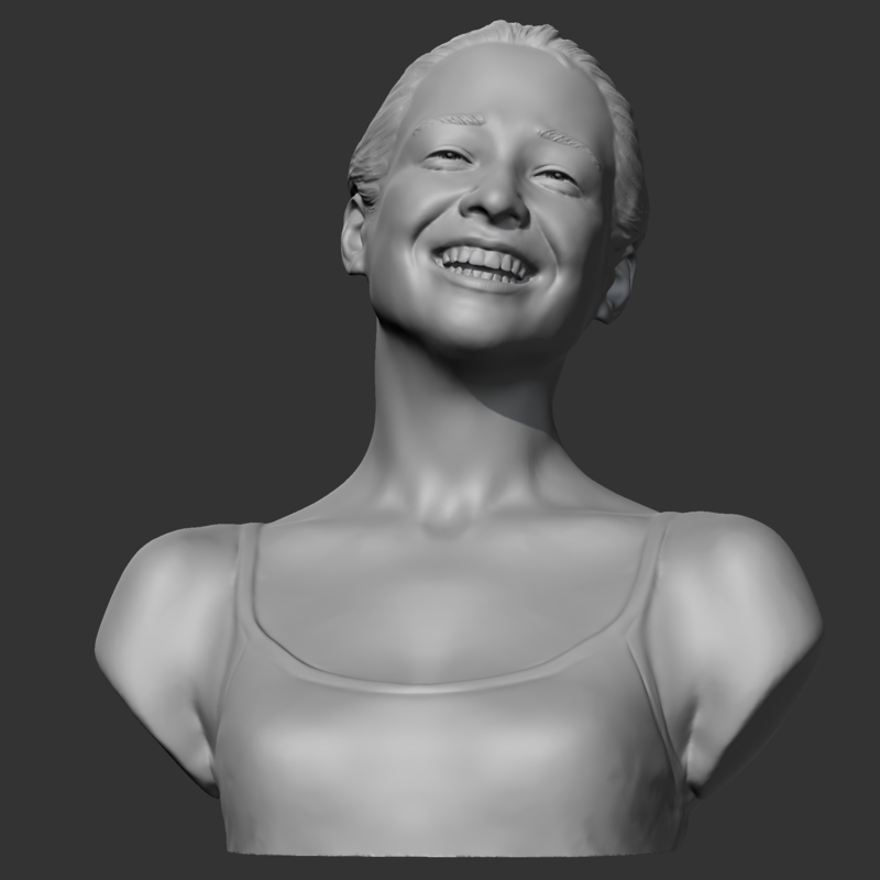 HD girl bust D 3D print model