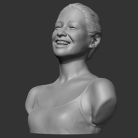 HD girl bust D 3D print model - Thumbnail 10