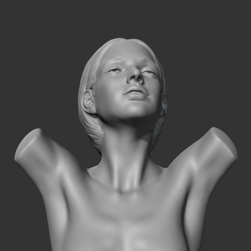 HD girl bust E 3D print model