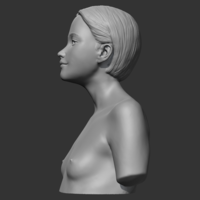 HD girl bust F 3D print model - Thumbnail 2