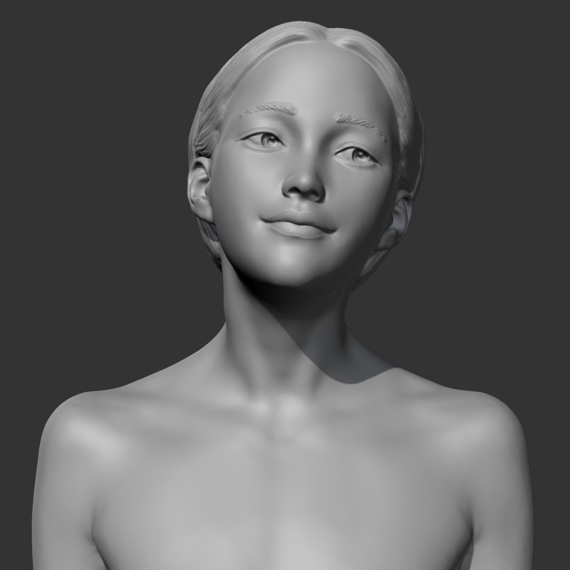 HD girl bust F 3D print model