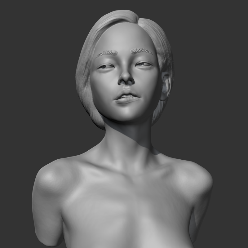 HD girl bust G 3D print model