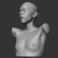 HD girl bust H 3D print model - Thumbnail 1