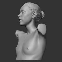 HD girl bust H 3D print model - Thumbnail 2