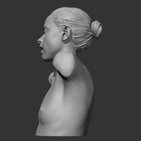 HD girl bust H 3D print model - Thumbnail 3