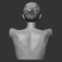 HD girl bust H 3D print model - Thumbnail 5