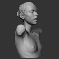 HD girl bust H 3D print model - Thumbnail 7