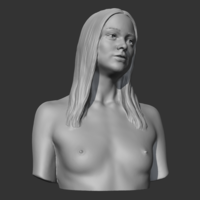 HD girl bust K 3D print model - Thumbnail 1