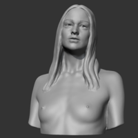 HD girl bust K 3D print model - Thumbnail 4
