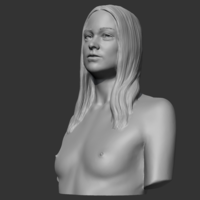 HD girl bust K 3D print model - Thumbnail 5