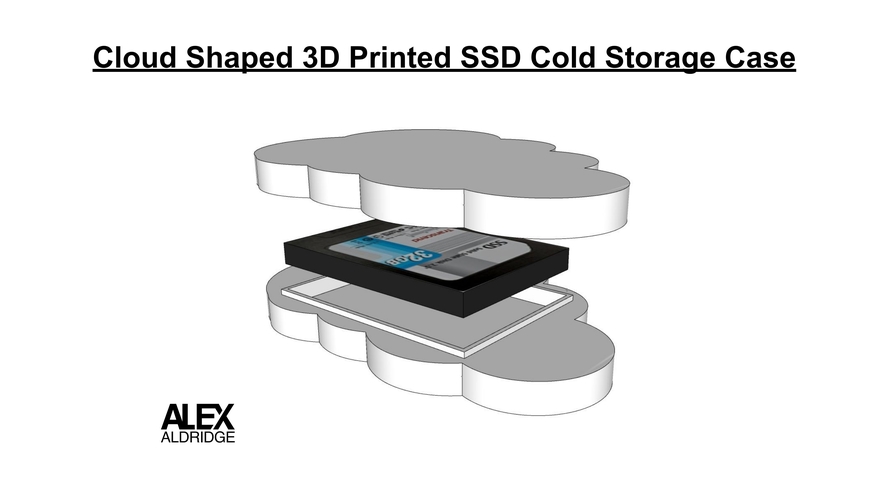 Cloud Shaped 3D Printed SSD Cold Storage Case 3D Print 470080