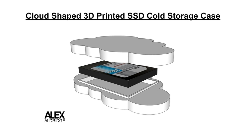 Cloud Shaped 3D Printed SSD Cold Storage Case