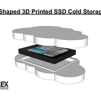 Small Cloud Shaped 3D Printed SSD Cold Storage Case 3D Printing 470080