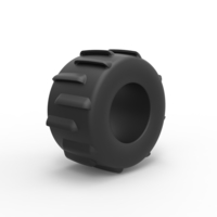 Diecast mud dragster rear tire Scale 1 to 25 - Thumbnail 2