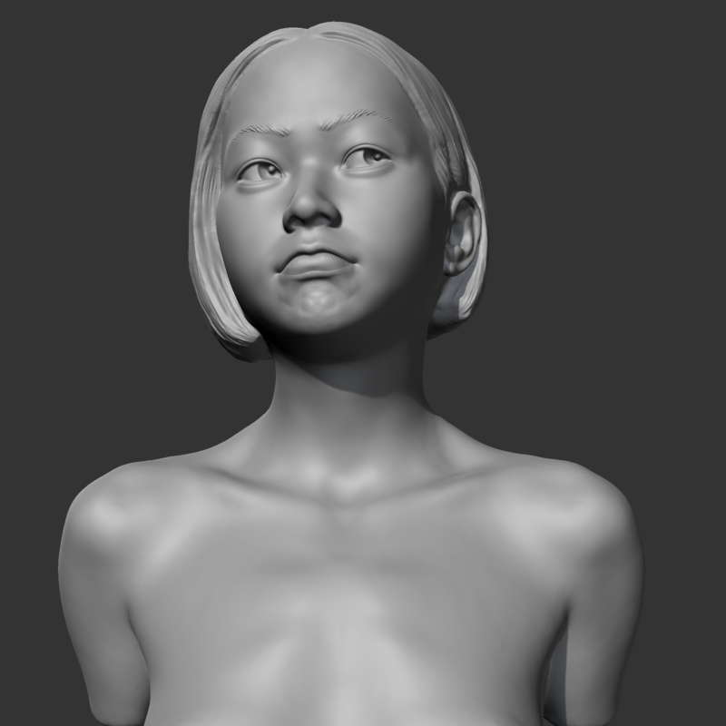 HD girl bust M 3D print model