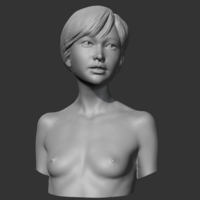 HD girl bust O 3D print model - Thumbnail 1