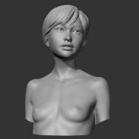 HD girl bust O 3D print model - Thumbnail 3