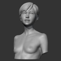 HD girl bust O 3D print model - Thumbnail 4