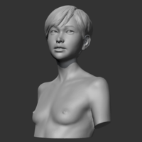 HD girl bust O 3D print model - Thumbnail 5