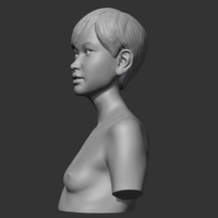 HD girl bust O 3D print model - Thumbnail 7