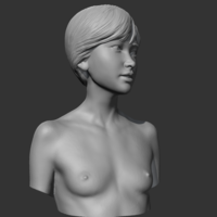 HD girl bust O 3D print model - Thumbnail 9