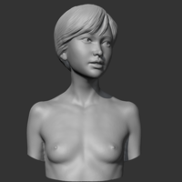 HD girl bust O 3D print model - Thumbnail 10