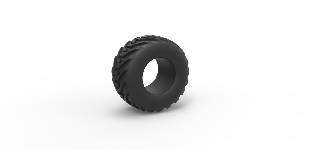 Diecast offroad tire 3 Scale 1 to 25 3D Print 470371